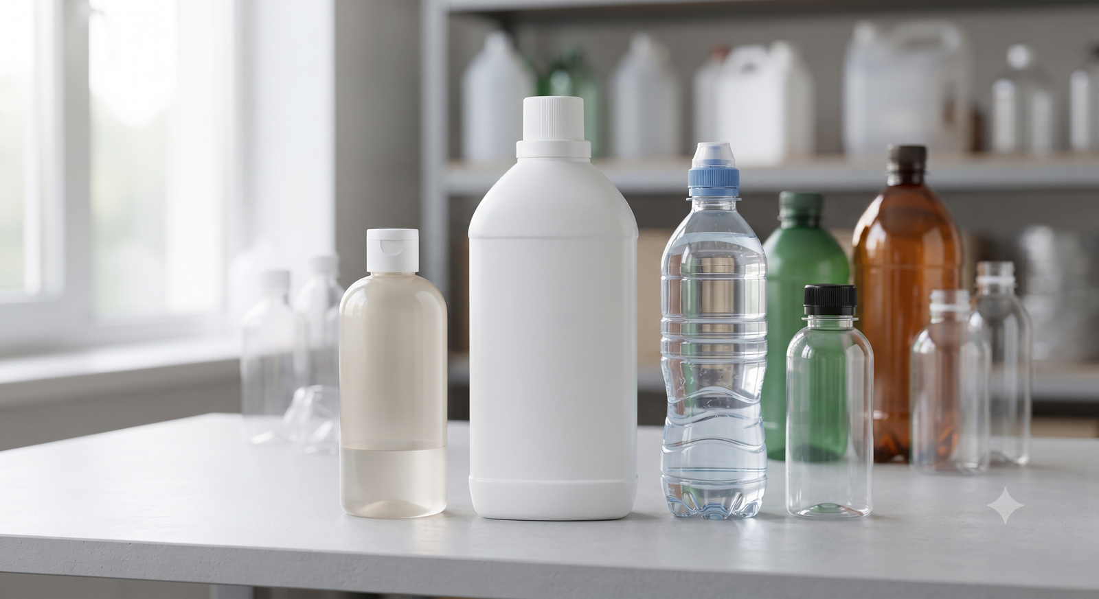 HDPE and PET bottles